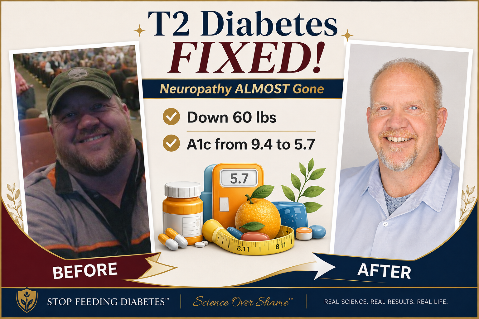 Stop Feeding Diabetes before-and-after customer success story.